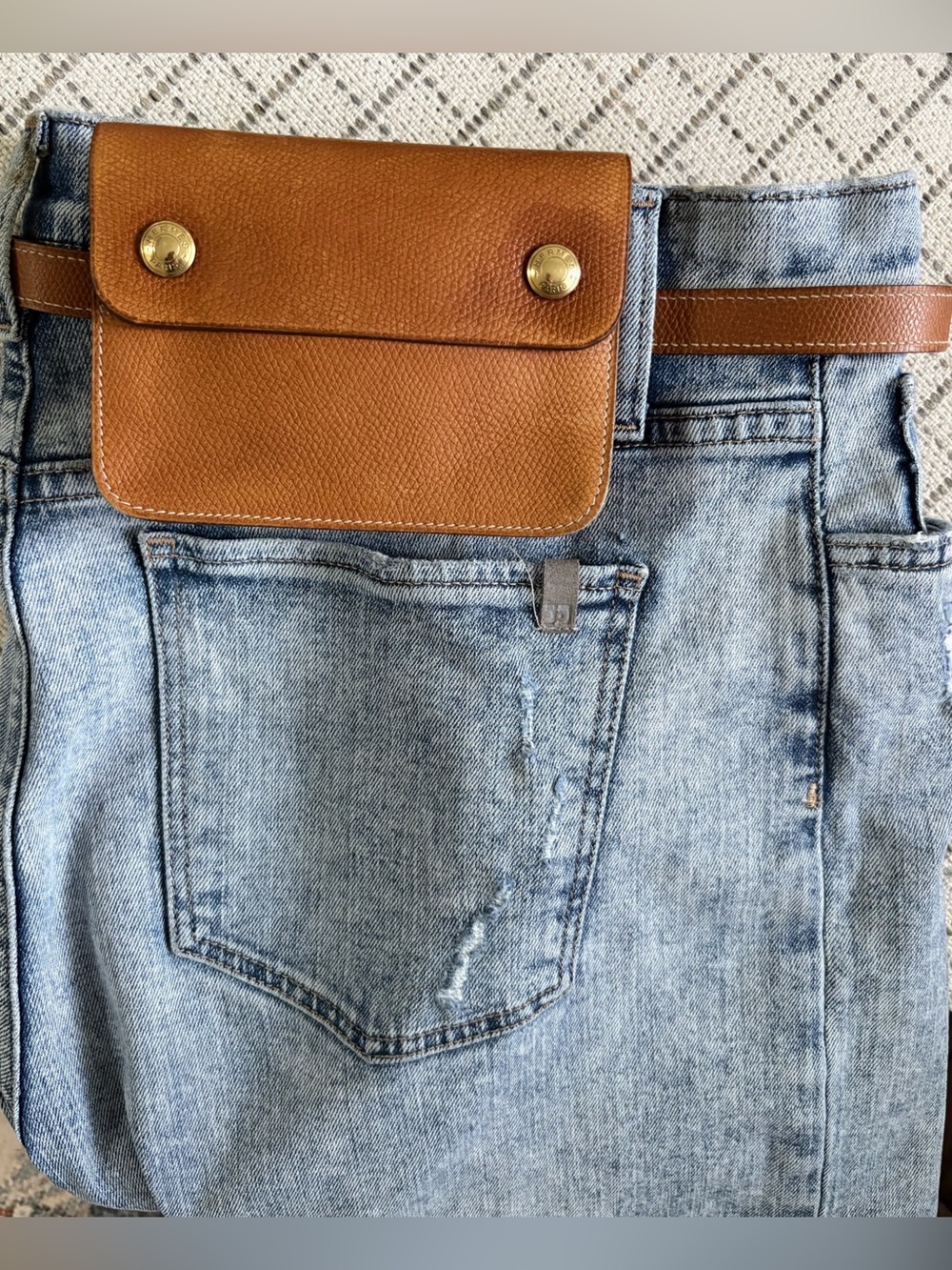 1984 Hermès Pochette Belt Bag / Fanny Pack in the iconic Hermès "Gold" VINTAGE - Picture 12 of 15